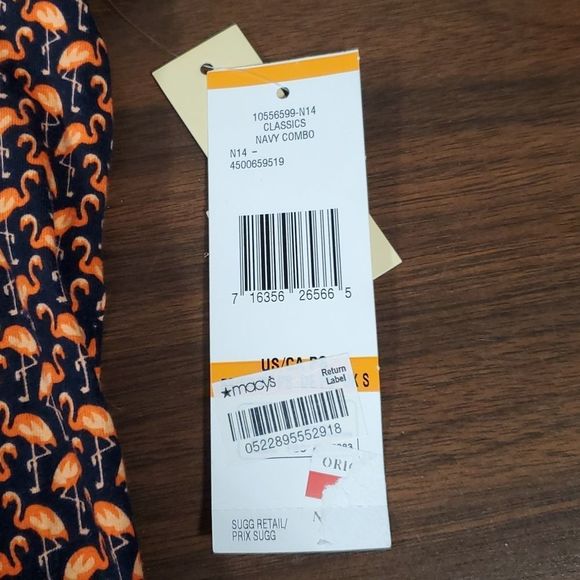 NEW NWT Jones New York Flamingo Cap Sleeve Classic Navy Combo Shirt Small Petite - Picture 4 of 8